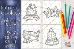 Patriotic Cookie Coloring Pages USA Dessert Theme Product Image 1