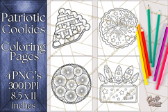 Patriotic Cookie Coloring Pages USA Dessert Theme Product Image 1