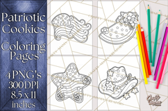Patriotic Cookie Coloring Pages USA Dessert Theme Product Image 1