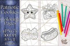 Patriotic Cookie Coloring Pages USA Dessert Theme Product Image 1