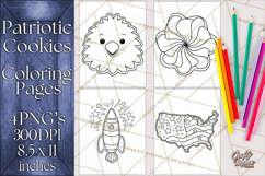 Patriotic Cookie Coloring Pages USA Dessert Theme Product Image 1