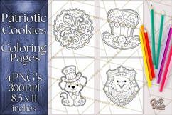 Patriotic Cookie Coloring Pages USA Dessert Theme Product Image 1