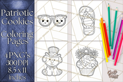 Patriotic Cookie Coloring Pages USA Dessert Theme Product Image 1