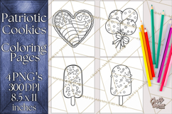 Patriotic Cookie Coloring Pages USA Dessert Theme Product Image 1