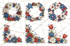 Patriotic Floral Wreaths, Stars &amp; Rustic Mason Jar Frames Product Image 9