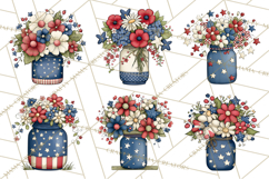 Patriotic Floral Wreaths, Stars &amp; Rustic Mason Jar Frames Product Image 2