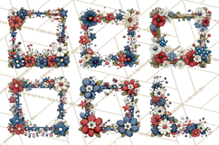 Patriotic Floral Wreaths, Stars &amp; Rustic Mason Jar Frames Product Image 7