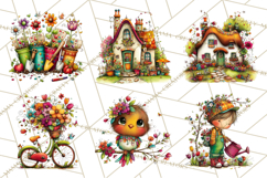 Spring Clipart PNG, Bright Spring Flowers, Kids and Cottage Product Image 8