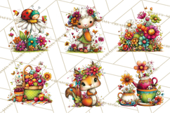 Spring Clipart PNG, Bright Spring Flowers, Kids and Cottage Product Image 3