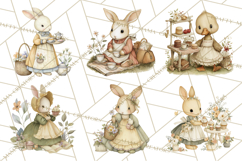 Vintage Spring Animals Clipart, Tea Party Picnic Png Product Image 6