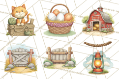 Farm Animals Clipart PNG, Cow Pig Sheep Horse Chicken Goat Product Image 7