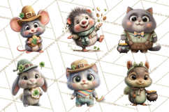 Lucky Animals Clipart, St. Patrick’s Day PNG, Cute Shamrock Product Image 4