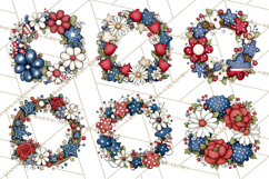 Patriotic Floral Wreaths, Stars &amp; Rustic Mason Jar Frames Product Image 4