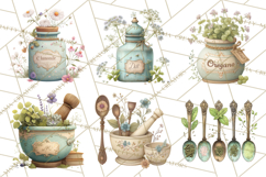 Vintage Herbal Apothecary Clipart, Spring Botanical Png Product Image 9