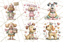 Valentine Dog Clipart PNG, Cute Valentine Dogs, Kids Product Image 3