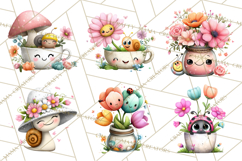 Spring Mini World Clipart, Cute Kawaii Garden Scenes PNG Product Image 3
