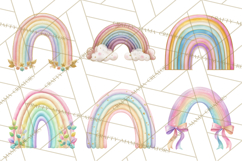 Rainbow Clipart, Pastel Rainbow Clip Art PNG, Spring Color Product Image 9