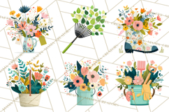Spring Garden Tools and Floral Gardening Clipart PNG Product Image 3