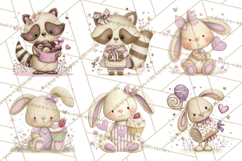 Sweet Treat Animals Clipart, Valentine Cupcake Cat PNG Product Image 5