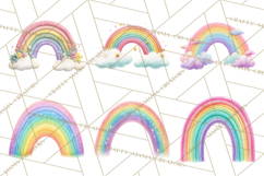 Rainbow Clipart, Pastel Rainbow Clip Art PNG, Spring Color Product Image 8