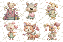 Valentine Dog Clipart PNG, Cute Valentine Dogs, Kids Product Image 5