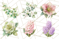Spring Flower Clipart, Floral Clip Art PNG, Watercolor Product Image 9