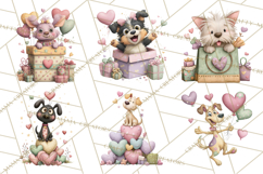 Valentine Dog Clipart PNG, Cute Valentine Dogs, Kids Product Image 6