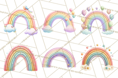 Rainbow Clipart, Pastel Rainbow Clip Art PNG, Spring Color Product Image 7