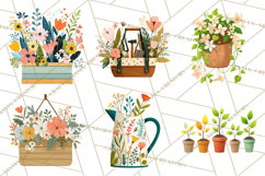 Spring Garden Tools and Floral Gardening Clipart PNG Product Image 7