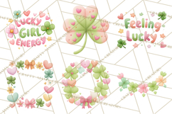 St. Patrick’s Day Clipart, Girly Lucky Shamrock Clip Art PNG Product Image 2