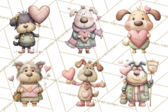 Valentine Dog Clipart PNG, Cute Valentine Dogs, Kids Product Image 8