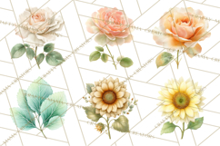 Spring Flower Clipart, Floral Clip Art PNG, Watercolor Product Image 8