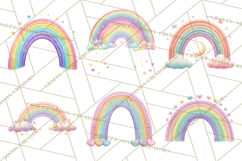 Rainbow Clipart, Pastel Rainbow Clip Art PNG, Spring Color Product Image 5