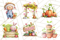 Farm Animals Gardening Clipart PNG, Garden Farm Animals Product Image 7