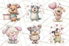 Valentine Dog Clipart PNG, Cute Valentine Dogs, Kids Product Image 9