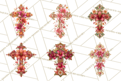 Easter Lily Cross Clipart, Pastel Bold Christian Crosses Png Product Image 4