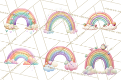 Rainbow Clipart, Pastel Rainbow Clip Art PNG, Spring Color Product Image 4