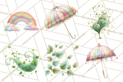 Rainy Day Clipart, Spring Weather Clip Art PNG, Umbrella Product Image 9