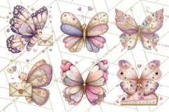 Valentine Butterfly Clipart, Heart Wing PNG Graphics Product Image 3
