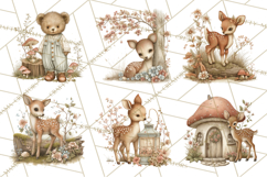 Spring Woodland Animal Clipart, Forest Animals PNG Product Image 5