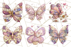 Valentine Butterfly Clipart, Heart Wing PNG Graphics Product Image 2