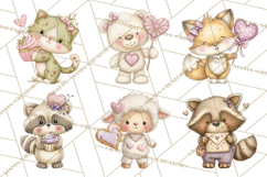 Valentine Animals Clipart PNG, Cute Animal Valentine Product Image 8