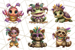 Cute Mardi Gras Characters PNG Kids Animals Carnival Clipart Product Image 7