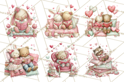 Valentine Reading Animals Clipart for Classroom Crafts Product Image 5