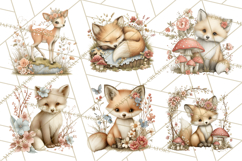 Spring Woodland Animal Clipart, Forest Animals PNG Product Image 8