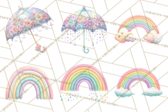 Rainy Day Clipart, Spring Weather Clip Art PNG, Umbrella Product Image 3