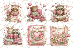 Valentine Reading Animals Clipart for Classroom Crafts Product Image 3