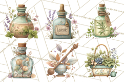 Vintage Herbal Apothecary Clipart, Spring Botanical Png Product Image 7