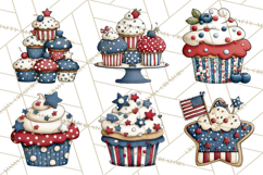 Patriotic Desserts Clipart, Layer Cakes Cupcakes Cookies Pie Product Image 3
