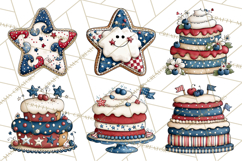 Patriotic Desserts Clipart, Layer Cakes Cupcakes Cookies Pie Product Image 4